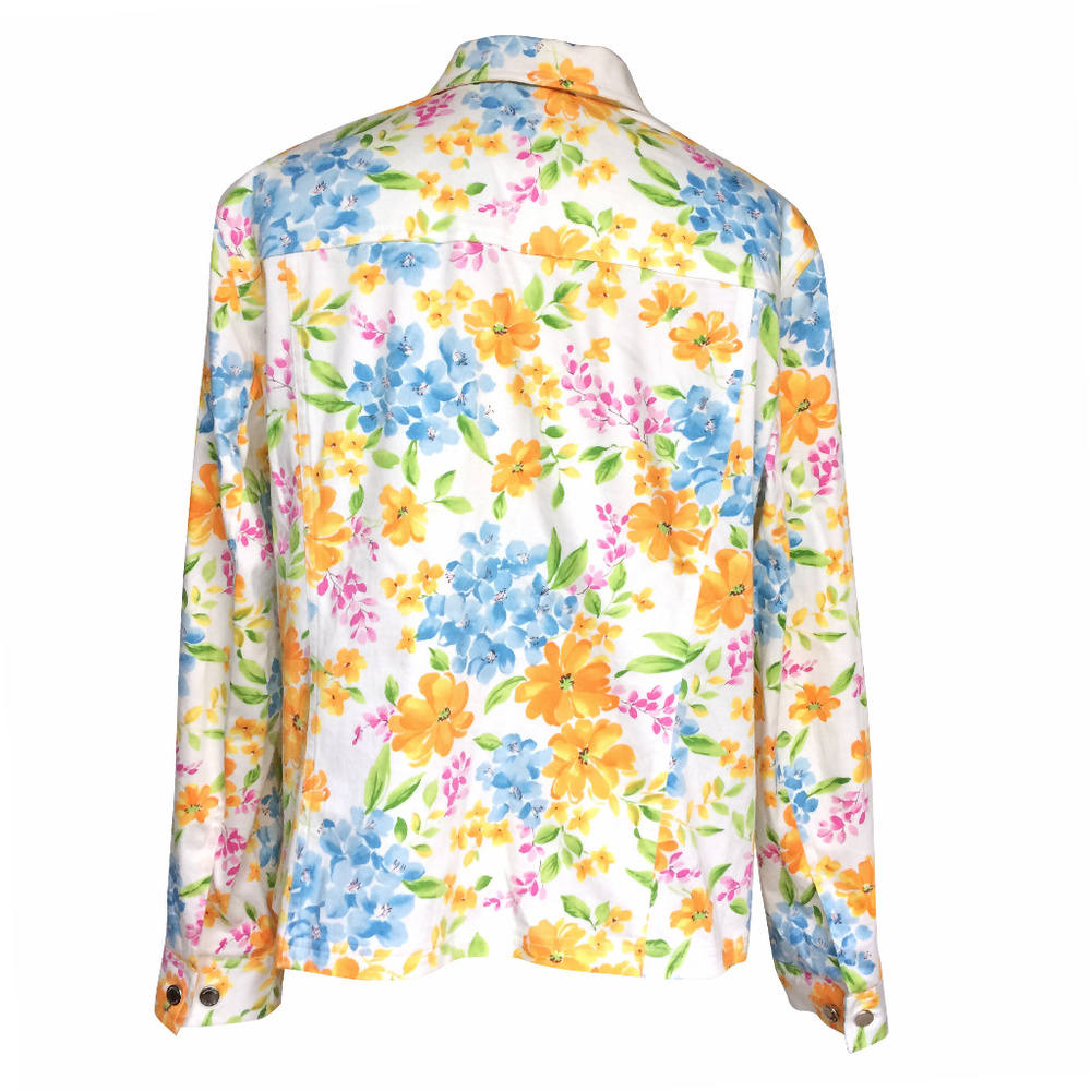 Jones New York Signature Floral Zip Jacket L - Picture 3 of 4